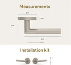 Mega Handles Ronn Dummy Door Handles - 6 Pack Heavy Duty Brushed Nickel Door Handles, Non-Turning Door Handle for Closet & French Doors, Single Side, Fits All Standard Doors - Satin Nickel