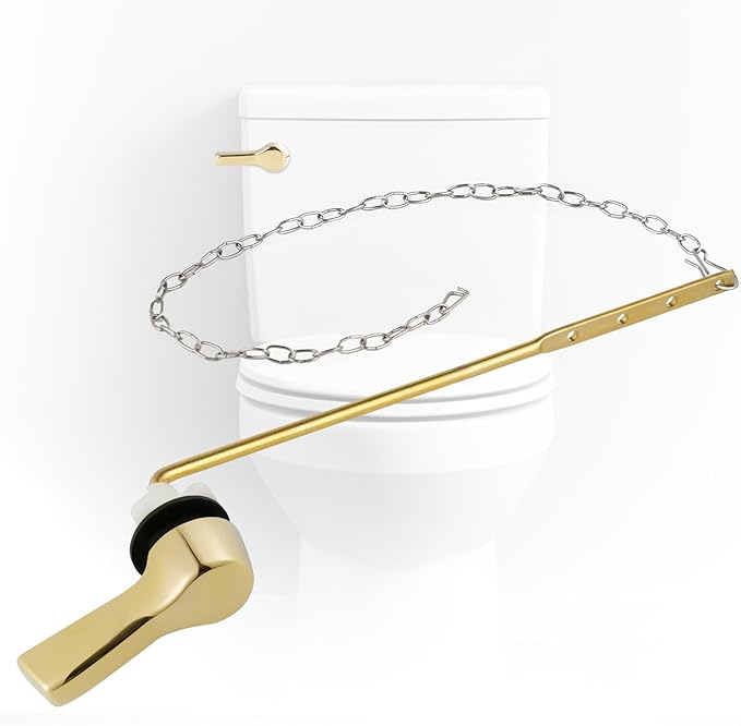iFealClear Universal Metal Toilet Flush Handle Replacement, Front Mount Toilet Handle Replacement Compatible with Kohler, American Standard, TOTO, Mansfield, Solid Brass, Polished/Shiny Gold