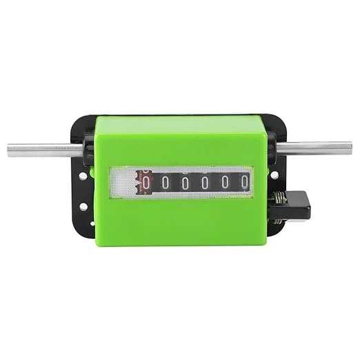 Rolling Meter Counter, 1 Pack 6 Digit Meters Rolling Mechanical Length Counter for Measuring Textile 0-9999.9 Yard, Printing, Artificial Leather, Meter Counter Wheel Green
