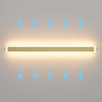 Outdoor Lights 2 Pack,Modern Outdoor Wall Light Fixture Long Strip LED Wall Sconce IP65 Anti Rust Warm Light 3000K Gold Exterior Wall Mount Lights for Entrance, Hallway, Garage, Porch
