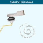 Universal Side Mount Metal Toilet Handle Replacement Kit Compatible with American Standard/Mansfield/Gerber/TOTO/Kohler Toilet, Toilet Tank Flusher Lever with Flapper Chain, Brushed Nickel
