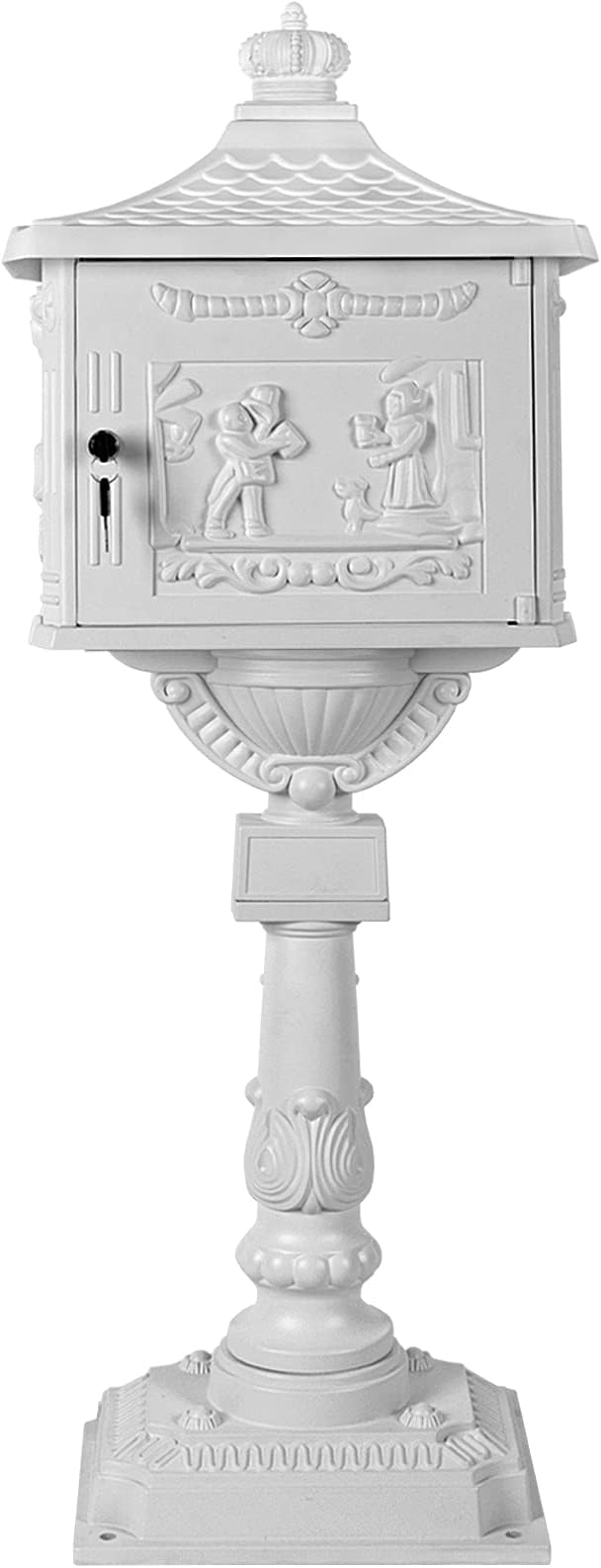 Polar Aurora Mailbox Cast Aluminum White Mail Box Postal Box Security Heavy Duty New