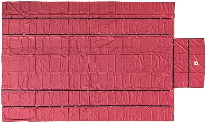 Mytee Products 2 Pack 16' x 27' Flatbed Truck 18 Oz Steel Tarp with 4 FT Drop & Flap - Red Heavy Duty Vinyl Waterproof Tarp for Trailers to Protect Cargo from Wind, Rain, Snow and Sun
