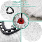20PCS Spin Mop Replacement Head,100% Microfiber Mop Heads Replacements Compatible with Triangle Spin Mop,360 Degree Round Spin Mop Replacement Head for Easy House Cleaning Floor Mopping