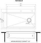 Ruvati 33-inch Two-Tiered Ledge Workstation Kitchen Sink - Drop-in Topmount Kitchen Sink - 16 Gauge Stainless Steel Kitchen Sink with Brushed Finish hides scratches - RVH8424
