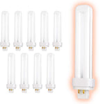 GoodBulb 26 Watt CFL Light Bulbs | 4 Pin G24Q-3 Base 5000K Daylight | 26W High Output 1800 Lumens | Double Tube Compact Fluorescent Light Bulbs Plug-in | Car Dealership Lighting | 10 Pack