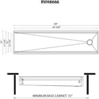 Ruvati 69-inch Undermount Workstation Kitchen Sink – 16 Gauge Stainless Steel Single Bowl with Two-Tiered Ledges & Accessories – RVH8666