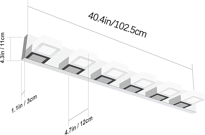 Ralbay Modern LED Bathroom Vanity Lights 6 Lights Acrylic Stainless Steel LED Vanity Light Fixtures for Bathroom Lighting 6000K Cool White Light