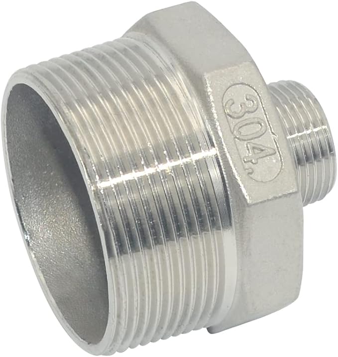 2" x 3/4" Male Threaded Reducing Nipple Fitting/Adapter,Stainless Steel SS304 NPT Pipe Hex Reducer