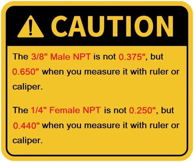 MAACFLOW brass 3/8" Male NPT to 1/4" Female NPT Adapter Reducer Hex Bushing (Thread OD 0.65" - ID 0.44") (pack of 2)