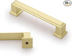 10 Pack 3.75 Inch(96mm) Hole Center Brushed Gold Modern Cabinet Pulls Kitchen Cabinet Handles Kitchen Cabinet Hardware Timeless Drawer Pulls for Dresser Cupboard Wardrobe, B-Gold(3.75x10)