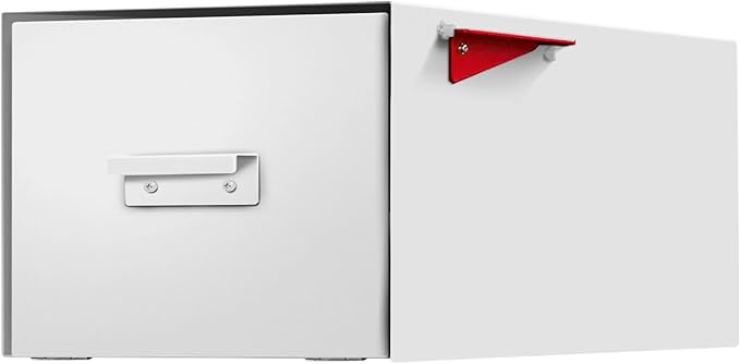 post & porch Malone Mailbox | Post Mounted Mailbox | Black/White/Gray/Brown/Red/Blue/Green, Regular or Large, Weatherproof Mail Box for Outside, Customizable (White, Large)