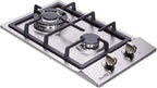 12 Inch Gas Cooktop With Dual Fuel Sealed 2 Burners - Stainless Steel Drop-In Hob DK223-A01 Cooker