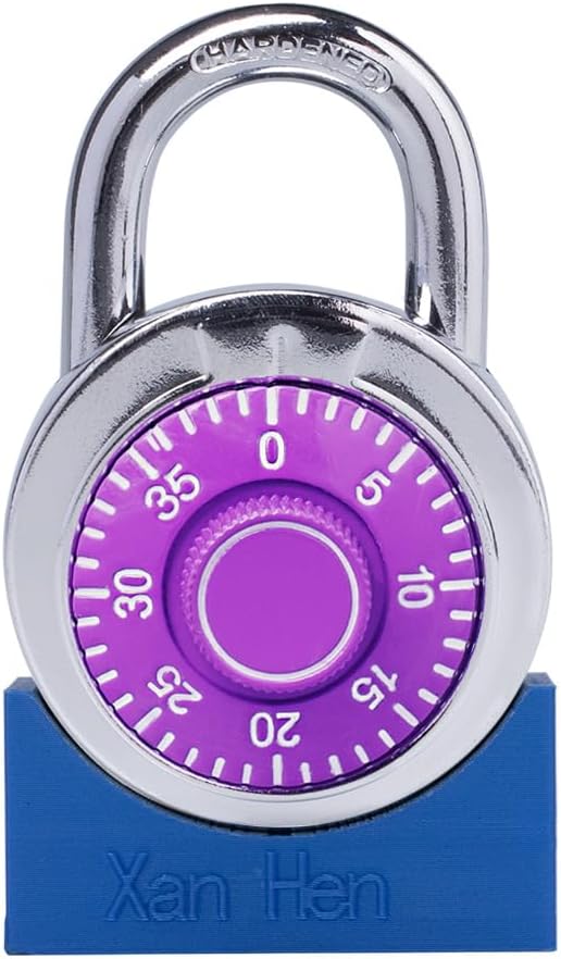 Combination Padlocks with Metal Body, Indoor Use for Gym Lockers & School Locker, ‌Purple, 8-Pack
