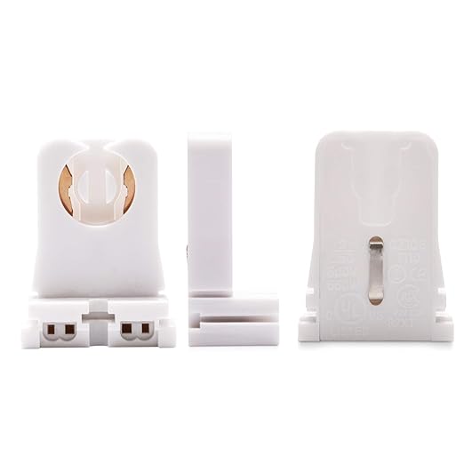 Non-shunted Turn Type T8 Lamp Holder JACKYLED 20-Pack UL Socket Tombstone for LED Fluorescent Tube Replacements Medium Bi-pin Socket for Programmed Start Ballasts
