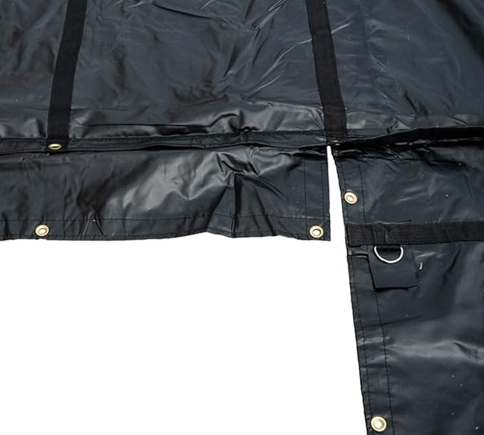 Mytee Products 16' x 27' Flatbed Truck 18 Oz Steel Tarp with 4 FT Drop & Flap - Black Heavy Duty Vinyl Waterproof Tarp for Trailers to Protect Cargo from Wind, Rain, Snow and Sun