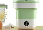 11L Portable Washing Machine with Foldable Design and 3 Cleaning Modes - Mini Washer for Baby Clothes, Underwear, Socks, and Small Items - Ideal for Apartment, Dorm, Camping, Travel (Green)
