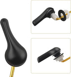 Toilet Handle Replacement Kit, Toilet Flush Handle with Stainless Steel Flapper Chains, Universal Toilet Lever for Most Front Mount Toilets, Matte Black Toilet Flush Lever