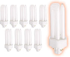 GoodBulb 26 Watt CFL Light Bulbs 4 Pin GX24Q-3 Base 5000K Daylight 26W High Output 1800 Lumens Triple Tube Compact Fluorescent Light Bulbs Plug-in Car Dealership Lighting 10 Pack