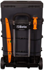 Beta C41H Two-Module Rolling Metal Tool Chest, Detachable Metal Tool Box, Telescopic Handles, Grey