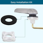 Hygie Rinse Metal Toilet Handle Replacement Kit Universal Side Mount Fit, Toilet Lever Compatible with American Standard/Glacier Bay/Gerber, Toilet Flush Handle with Flapper Chain, Brushed Nickel