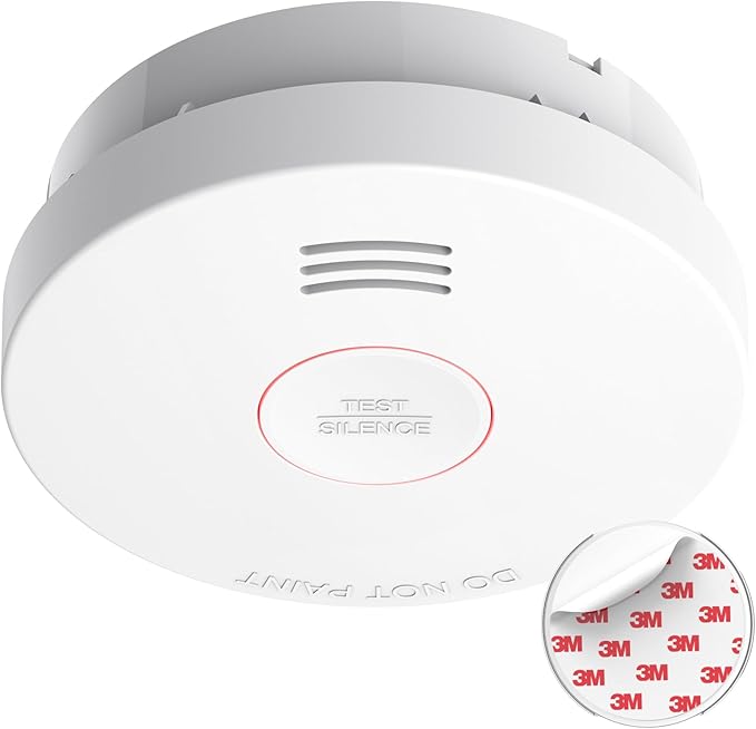 SITERLINK Smoke Detectors 10 Year Battery Operated,UL217-9th Listed Smoke Alarm with Test-Silence Button,Photoelectric Sensor Fire Alarms Smoke Detectors with LED Lights for Home, GS525A (1 Pack)