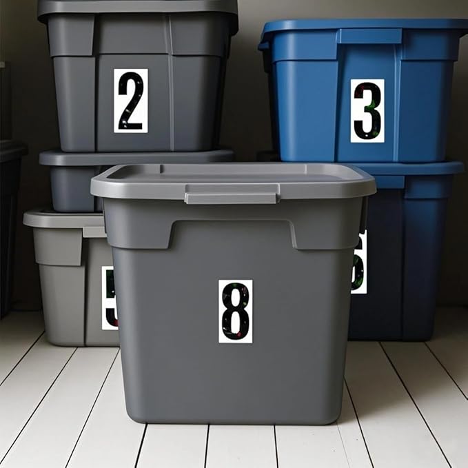 10 Sheets Reflective Vinyl Mailbox Number Stickers,Self-Adhesive Address Labels for Cars, House Doors, Windows & Metal Mailboxes (Black, 4 inch)