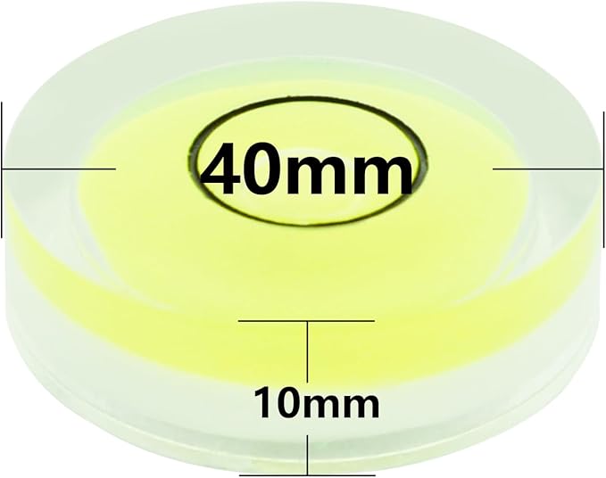 JYK 6pcs Round Bubble Level 40x10mm,Mini Circular Bullseye Spirit Levels for Leveling Camera Tripod Telescope Workshop Turntable Pictures
