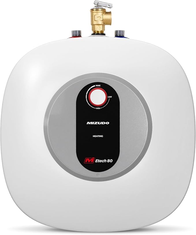 MIZUDO Electric Mini Tank Water Heater - 8.0 Gallon Point of Use Instant Hot Water Heater for RV, Camper, Kitchen, Food Truck, 120V 1440W, Under Sink, Wall or Floor Mounted, Easy to Install