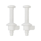 Universal White Plastic Toilet Seat Hinge Screws, Toilet Hinges Replacement Kit for Top Mount Toilet Seats, Durable and Corrosion-Resistant Hinges Tighten Fittings, Easy Installation.(MFL12)