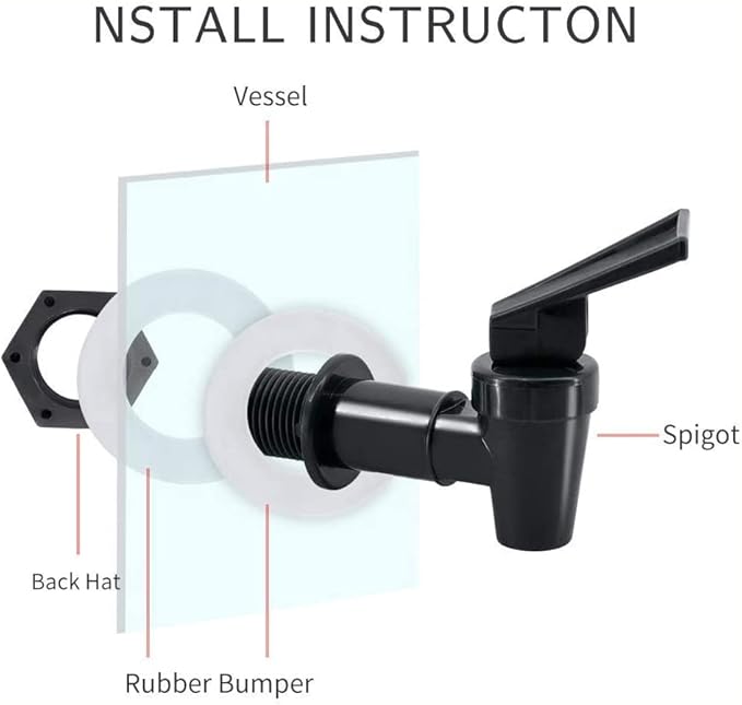 Replacement Cooler Faucet Water Bottle Jug, BPA-Free Plastic Spigot Spout Beverage Lever Pour Dispenser Valve, Crock Tap (4 Black)