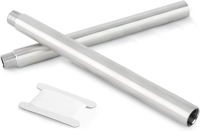 TAISHER 2PCS Stainless Steel Pipe Fittings, 3/8" NPT Male x 3/8" NPT Female Threaded, 12" Length Nipple Cast Pipe