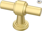 Alzassbg 10 Pack Matt Gold Cabinet Knobs, 1.9 Inch(49mm) Cabinet Handles Kitchen Hardware Straight Bar for Cabinets and Drawer AL3505MGP
