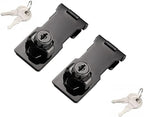 2 Packs Keyed Hasp Locks Twist Knob Keyed Locking Hasp for Small Doors, Cabinets and More,Stainless Steel Steel, Hasp Lock Catch Latch Safety Lock Door Lock with Keys (3inch, Bliack)