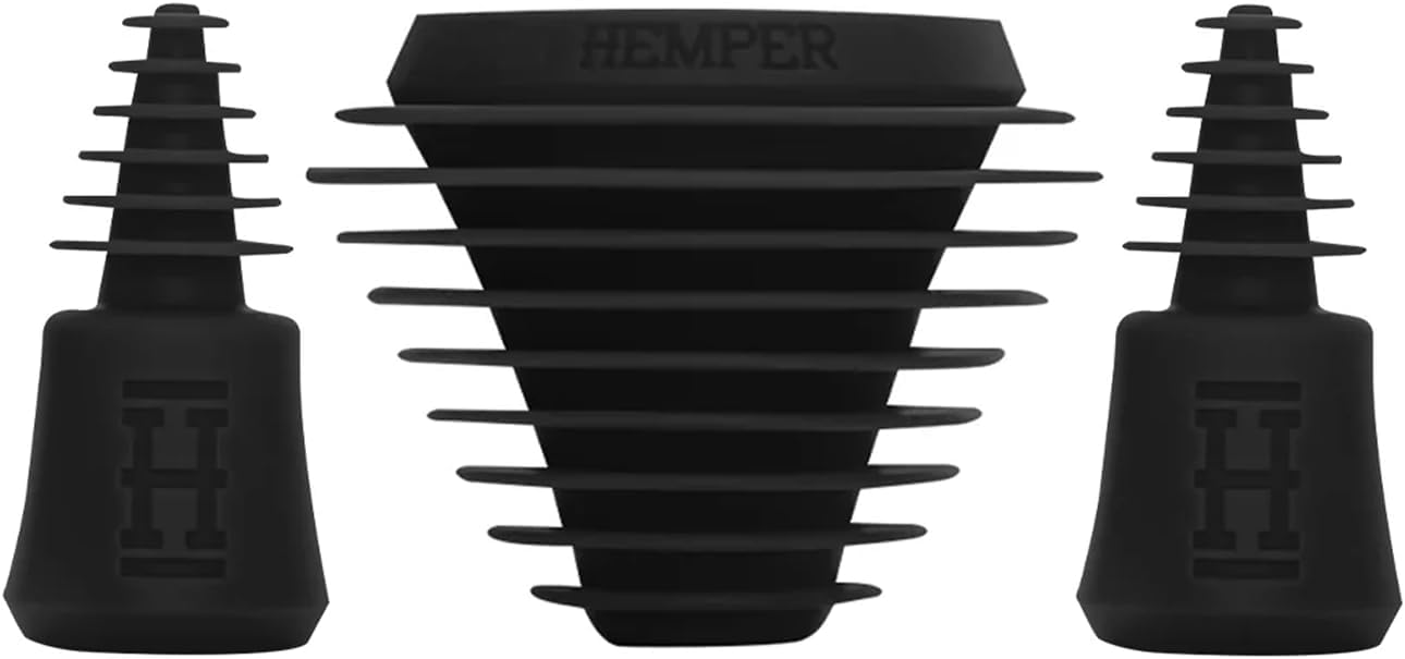 Hemper Plugs + Caps | Universal Cleaning Plugs for Glass Water Pipes and More | Fits Male & Female Joints | Leak-Proof Seal | Hassle-Free Cleaning | Durable, Reusable & Easy to Use - (Black)