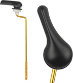 Toilet Handle Replacement Kit, Side Mount Toilet Trip Levers with Seal Gasket and Nut, with Stainless Steel Flapper Chains, Universal Replacement for Most Toilets (Matte Black)