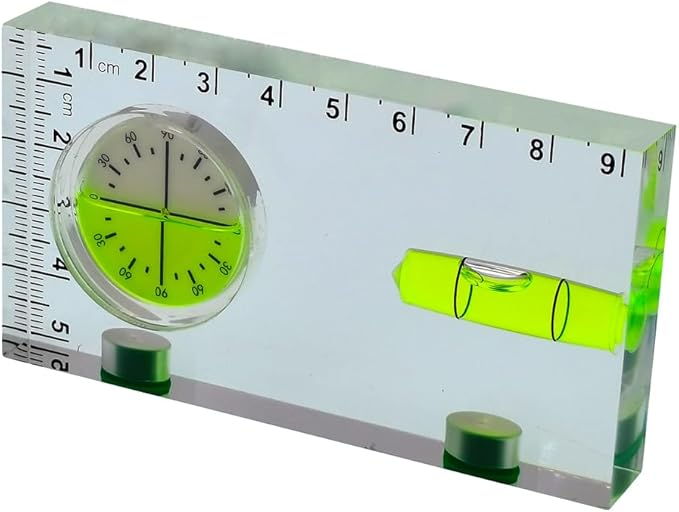 Transparent Rectangular high-Precision T-Shaped Level Integrated Small Household Magnetic Water Level (green, Angle 95 * 51 * 13mm)