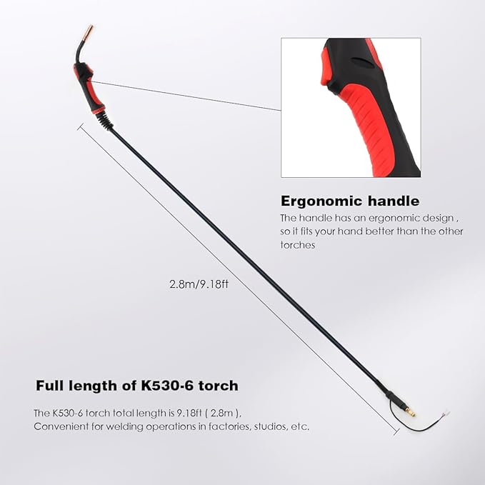 MIG Welding Gun K530-6 Magnum Torch Stinger 100Amp 10ft Replacement for Lincoln Magnum 100L K530-6 SP/Power MIG 140T 180T,Easy-Core/Pro-MIG/MIG Pak 140 180