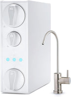 iSpring RO500-BN, NSF Certified Tankless RO Reverse Osmosis Water Filtration System, 500 GPD Fast Flow, Brushed Nickel Faucet, 2:1 Pure to Drain Ratio, White