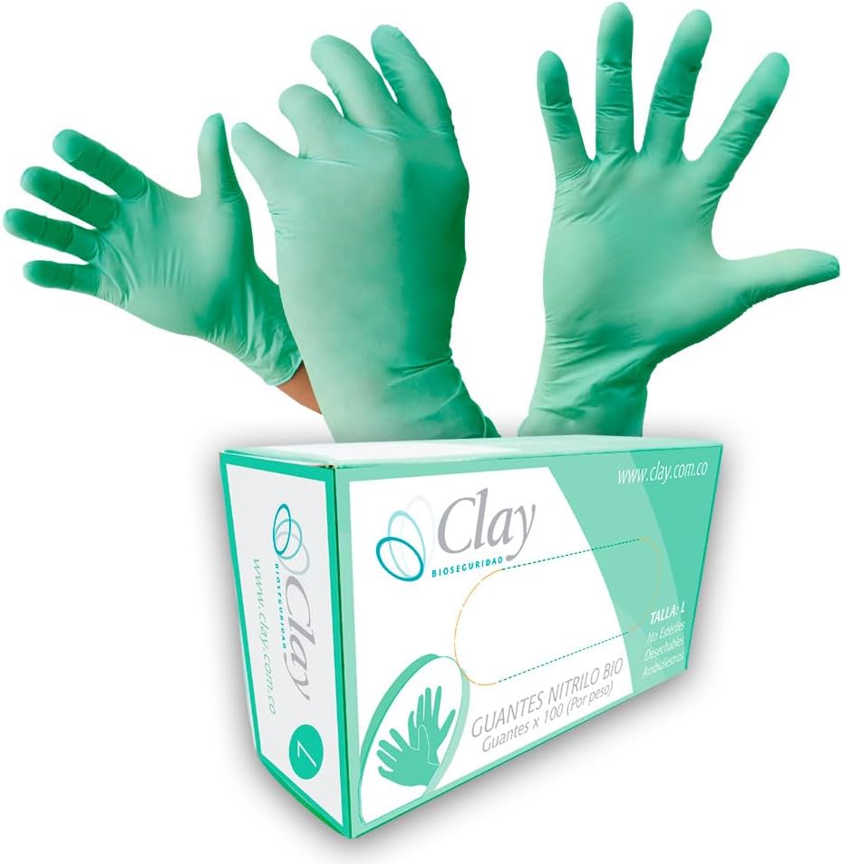 CLAY Sustainable Nitrile Gloves, Versatile Protective Gear Ideal for Industrial, Food Handling Uses & More