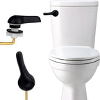 iFealClear 2-Pack Toilet Handle Replacement Kit, Universal Front-Mount Tank Flush Lever, Solid Brass Trip Lever - Matte Black