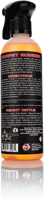 P & S PROFESSIONAL DETAIL PRODUCTS Carpet Bomber – Professional Upholstery Cleaner, Citrus-Based Formula, Removes Grease, Dirt & Odors, Highly Dilutable, Safe for Engines & Wheel Wells - 16 oz