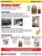 Grease Zone, Food Safe Cleaner and Degreaser, for Heavy Duty All Purpose Cleaning, Food Prep Equipment, Shelves and Walls, Restaurant Bathrooms, 2oz. (Pack of 60)