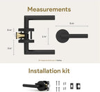 Mega Handles Ronn Passage Lever Door Handle Set for Hallway, Closet and Bathroom, Heavy Duty Door Levers, Fits All Standard Door Sizes, Screws Included - Matte Black (1 Pack)