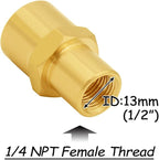 3PCS Brass Reducer Adapter, 1/4" NPT Female to 3/8" NPT Female Thread, Hex Reducing Pipe Fitting Coupler Nipple Connector for Water/Oil/Gas