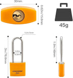 1-3/16 in. Small Aluminum Key Lock，Keyed Alike Padlocks with Long Shackle for School Gym Locker, Toolbox,12 Pack