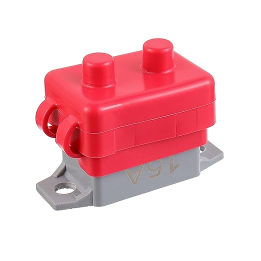 15A 12V-24V Automatic Reset Circuit Breaker with Cover Stud Bolt for Battery Chargers Trucks Car Engines and More(2pcs)