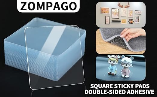 50PCS Premium Double Sided Mounting Squares Clear Tape,Heavy Duty Adhesive Pads for Pictures,Poster Hanging Strips - Strong Sticky Tack,Waterproof Adhesive for Shower,Wall Patch,Sticky Pads