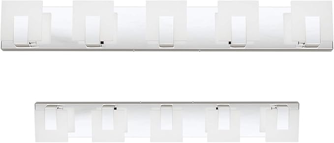 Aipsun Modern 5-Light LED Vanity Light - Dimmable Chrome Bathroom Wall Light Over Mirror (White Light)