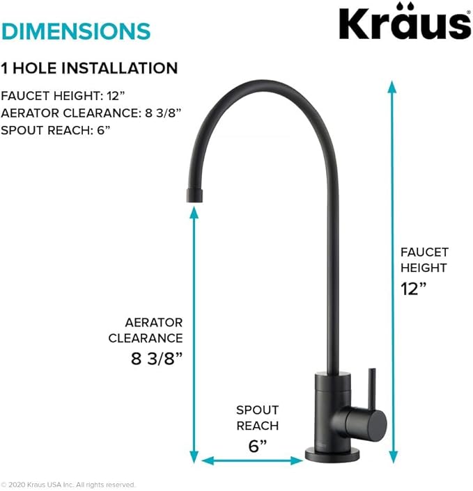 KRAUS Purita 100% Lead-Free Kitchen Water Filter Faucet in Matte Black, FF-100MB
